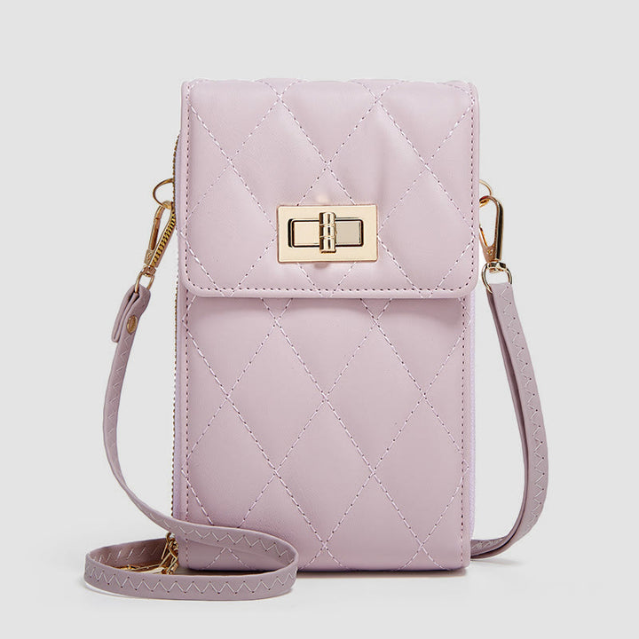 Handytasche für Damen, einfarbig, schmale Umhängetasche, Münzgeldbörse