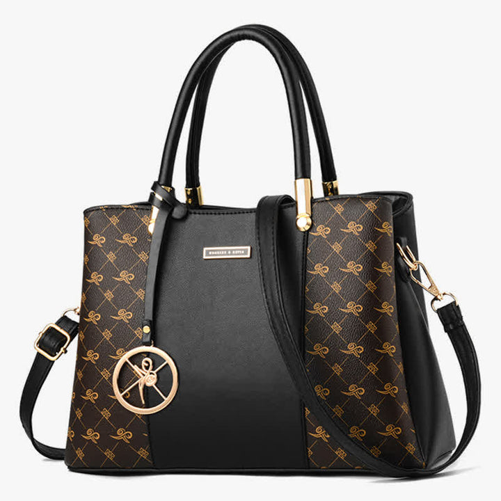 Umhängetasche mit drei Fächern, Schultertasche, Handtasche für Damen