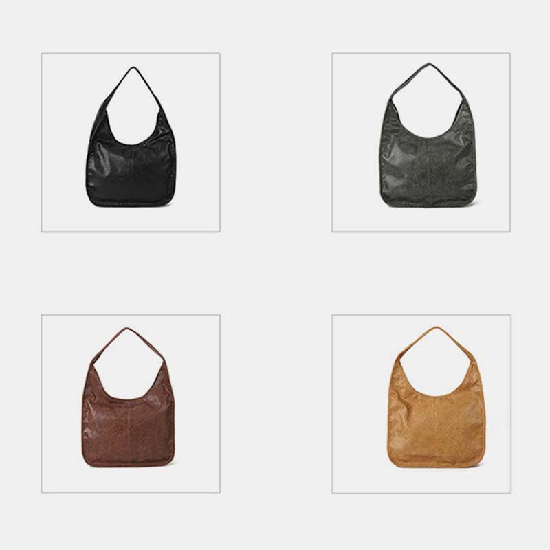 Hobo-Geldbörse, Handtasche für Damen, weiches Leder, Schultertasche mit Griff oben