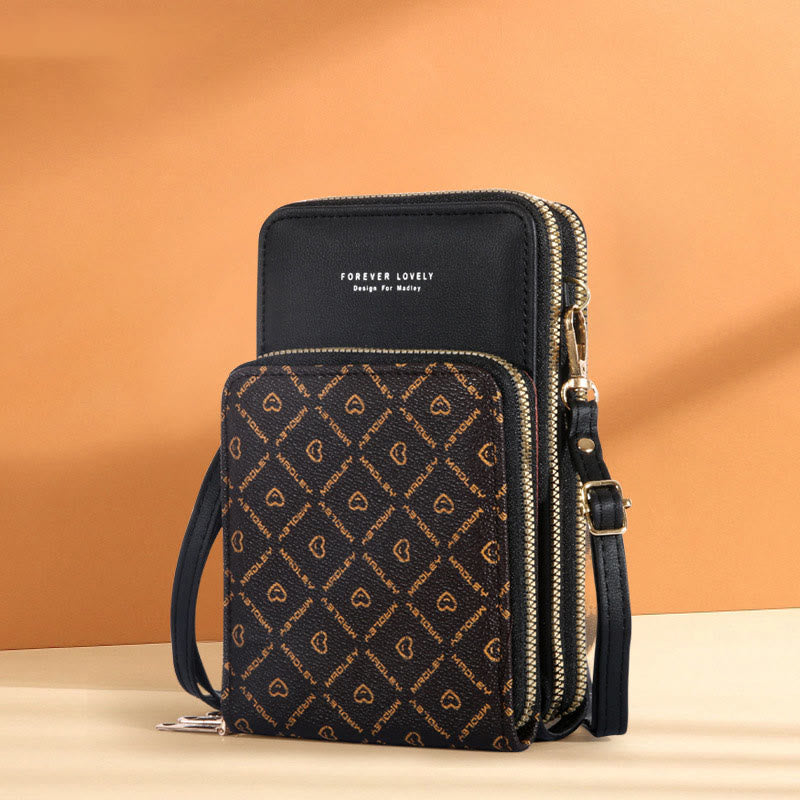 Handytasche für Damen, mehrere Farben, berührbarer täglicher Lederclip