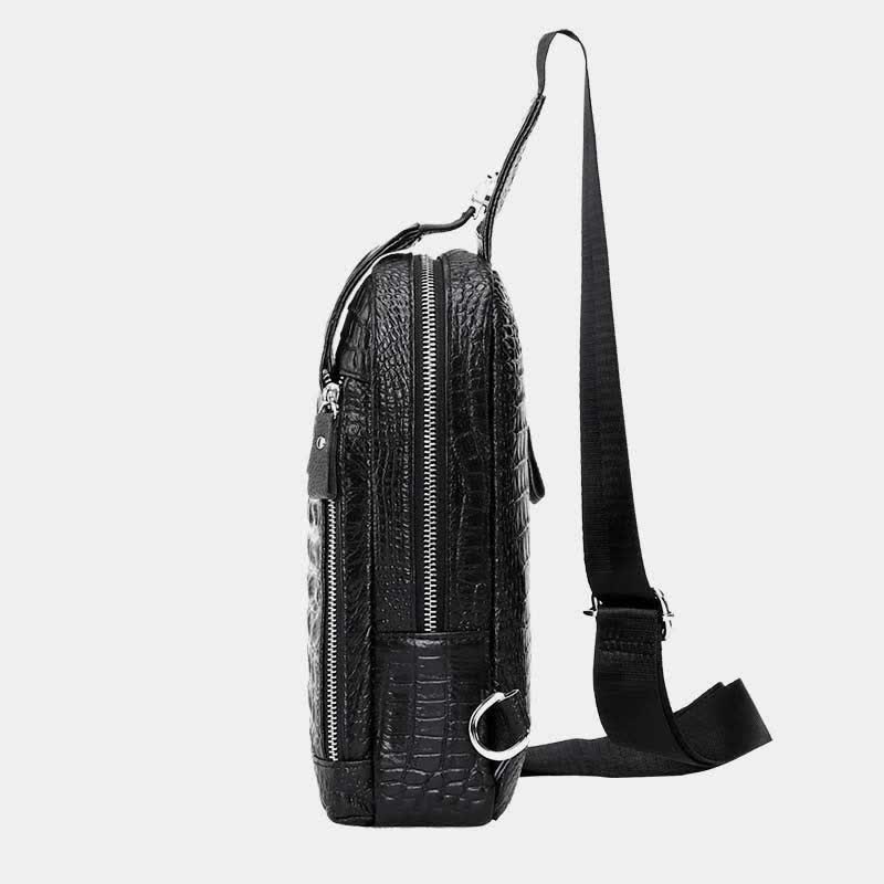 Krokodilmuster, modische Luxus-Schultertasche aus Rindsleder für Männer