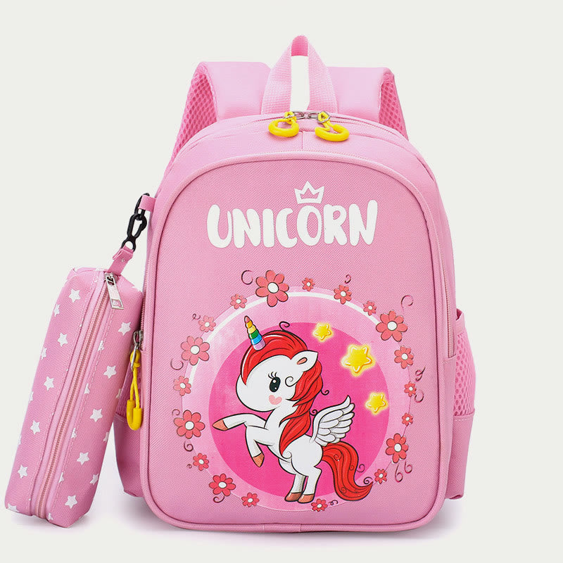 Rucksack für Kinder mit Cartoon-Druck, süßes Einhorn, Kindergarten-Schultasche