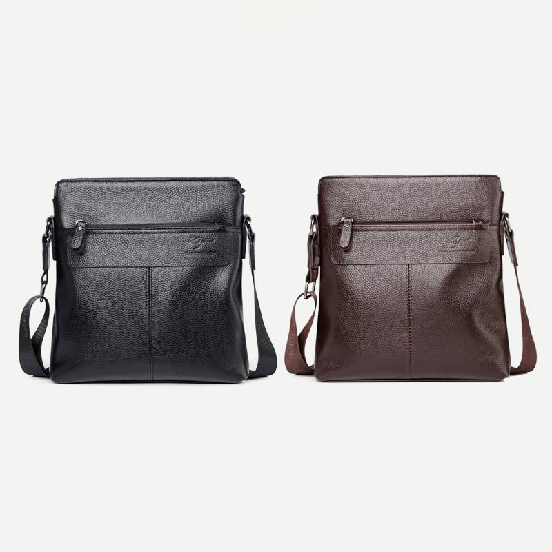 Messenger Bag für Männer Lychee Muster Echtleder Business Rucksack