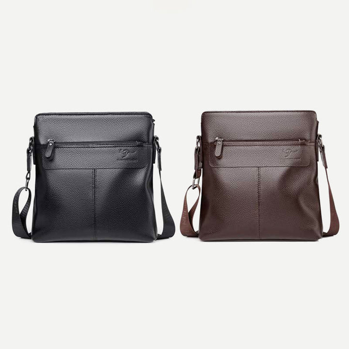 Messenger Bag für Männer Lychee Muster Echtleder Business Rucksack