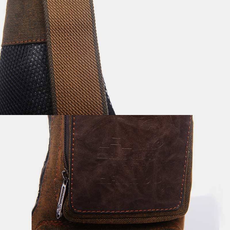 Sling Bag für Herren, schwarze Vintage-Business-Umhängetasche aus Canvas