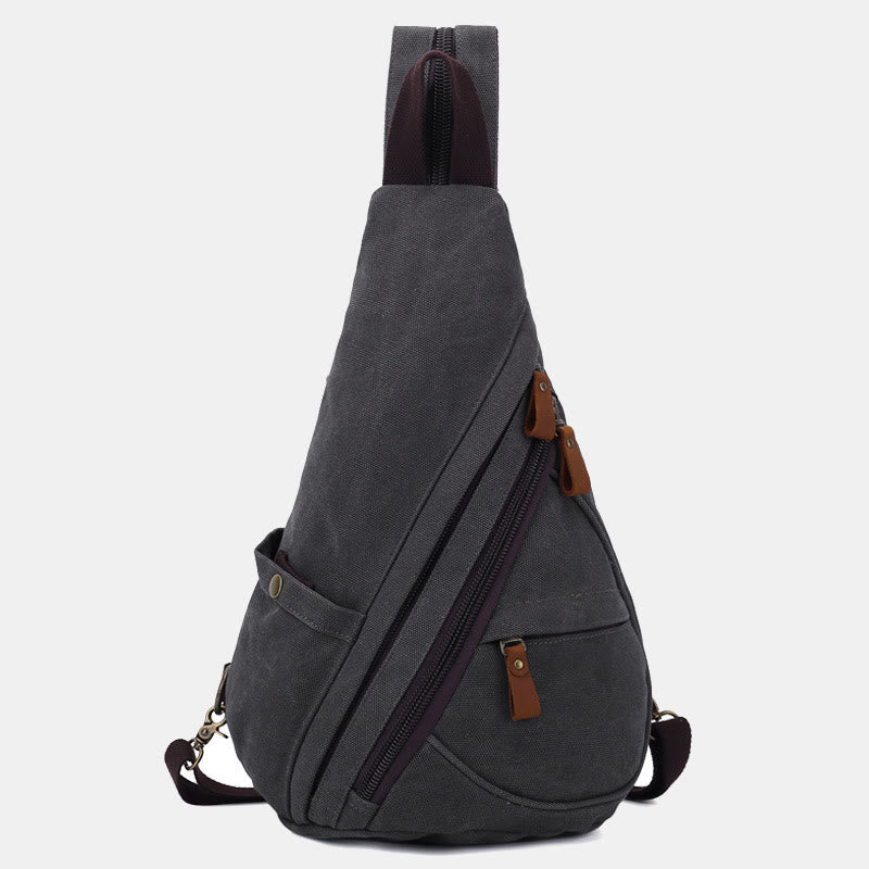 Lässiger Reise-Schulterrucksack aus Segeltuch für Damen und Herren