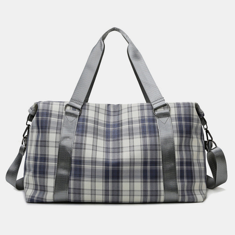Große Kapazität, wasserdicht, kariert, lässig, Fitness-Reise-Handtasche