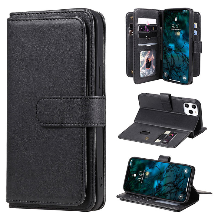iPhone-Wallet-Hülle, leichtes Flip-Case mit Kreditkartenfach