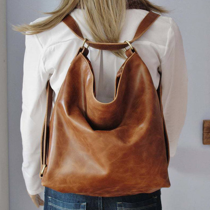 2-Wege-Verwendung Große Kapazität Vintage Rucksack Umhängetasche
