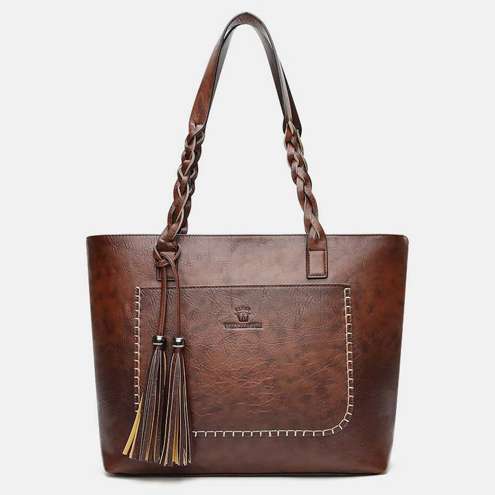 Große Kapazität Business Büro Handtasche Damen weiche PU Quaste Tote Schultertasche