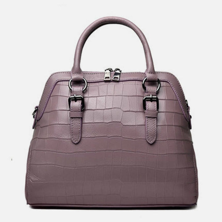 Elegante Handtasche Umhängetasche aus Leder mit Krokodilmuster in reiner Farbe