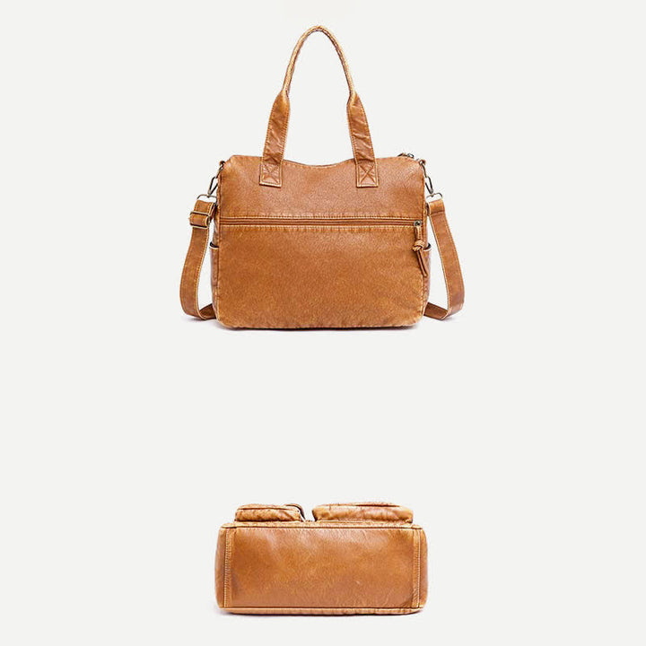 Retro-Tragetasche aus Kunstleder für Damen, Schultertasche mit Crossbody-Gurt