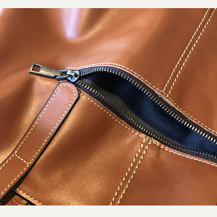 Tragetasche aus echtem Leder für Damen, lässige Schultertasche mit Umhängegurt