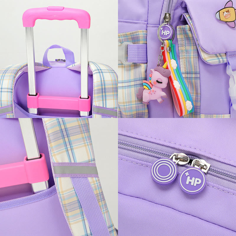 Schulrucksack für Kinder mit süßem Muster und Rollen - image 18