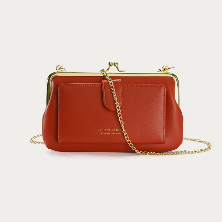 Handytasche für Damen, Umhängetasche mit Kette und mehreren Fächern