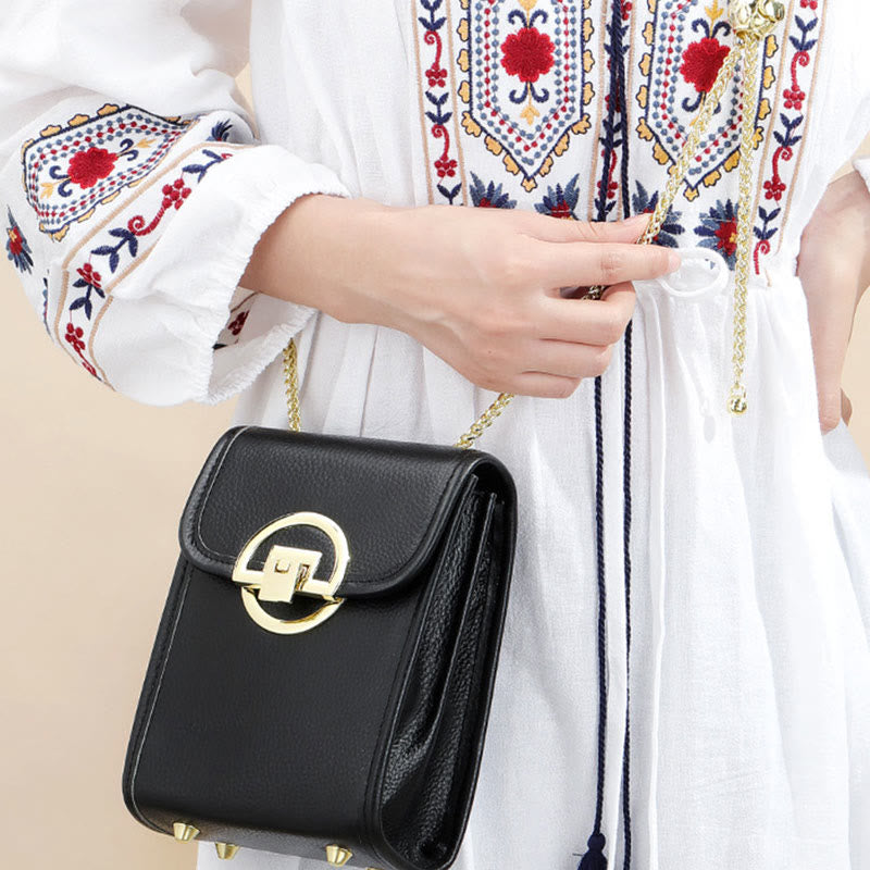 Handytasche für Damen, Mini-Umhängetasche aus echtem Leder