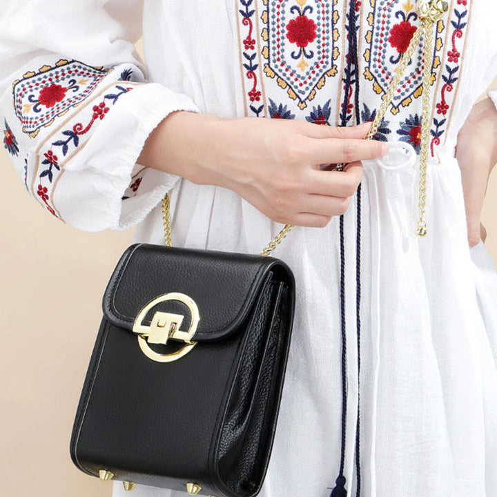 Handytasche für Damen, Mini-Umhängetasche aus echtem Leder
