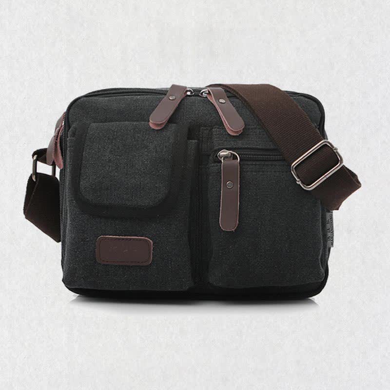 Retro Herren Canvas Messner Bag Casual Satchel Umhängetasche Schultertasche