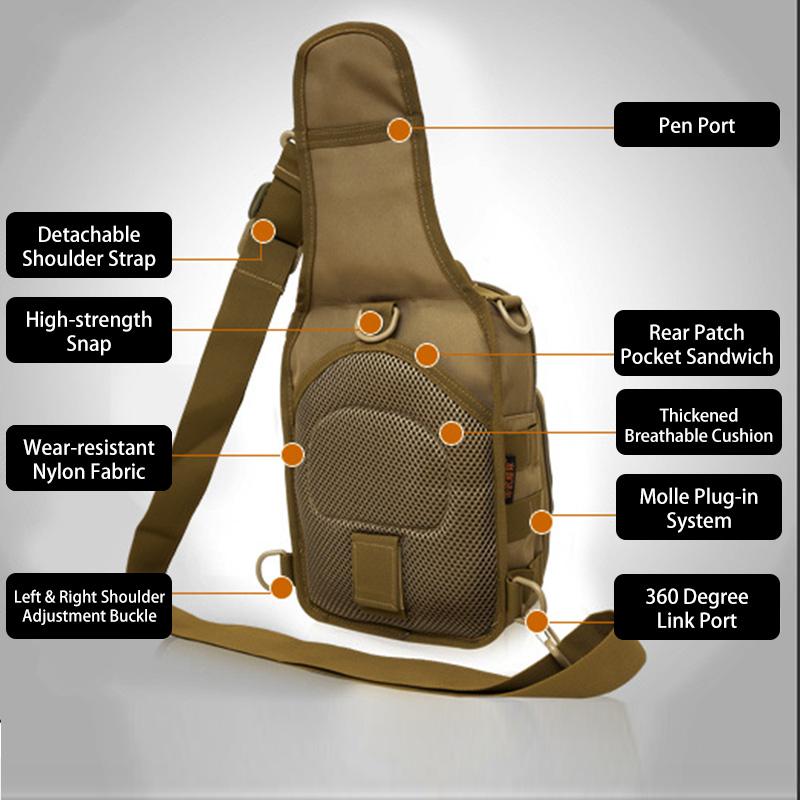 4-Wege-Verwendung Camouflage Multifunktionale Outdoor-Schultertasche