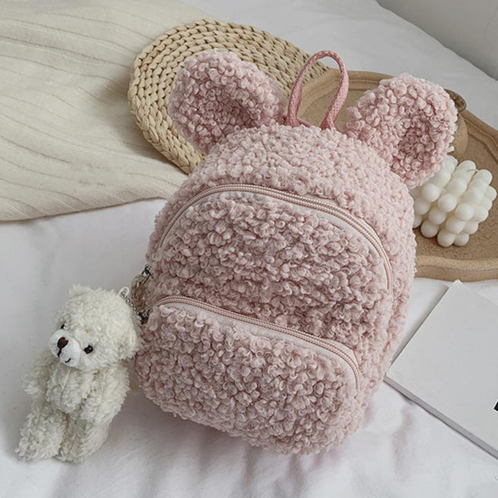 Multi-Trage-Rucksack für Babys/Kleinkinder mit Kaninchenohren aus Plüsch, Mini-Rucksack für Jungen und Mädchen