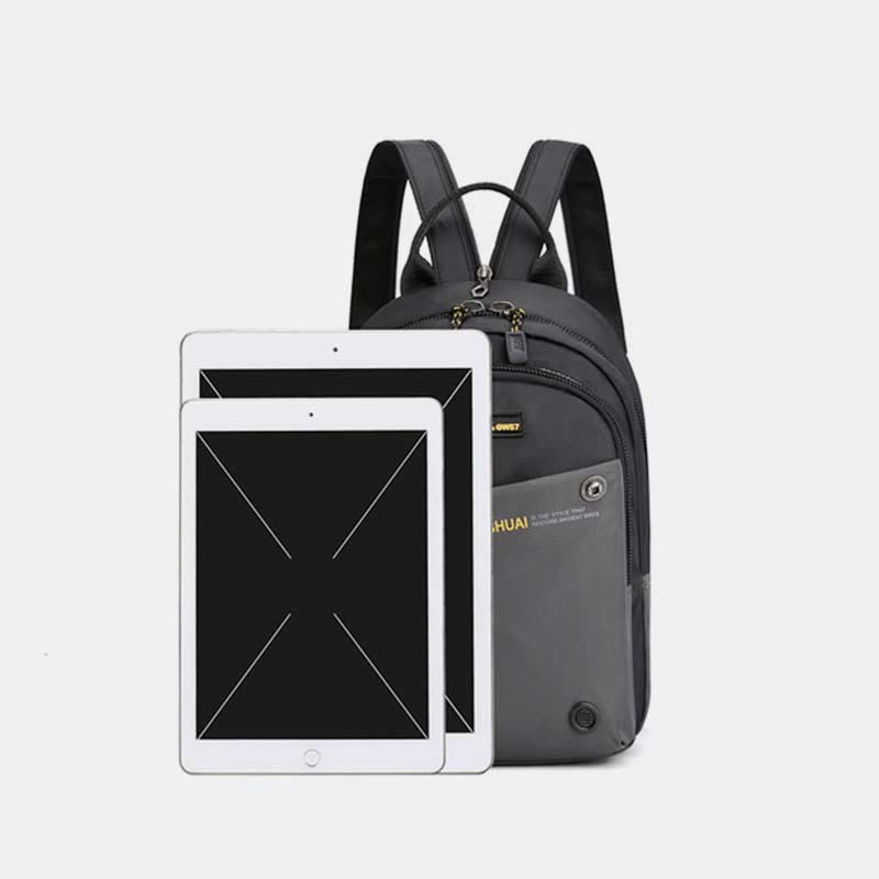 Schultertasche für Herren, lässig, wasserdicht, verstellbare Reißverschlussgurte, Rucksack