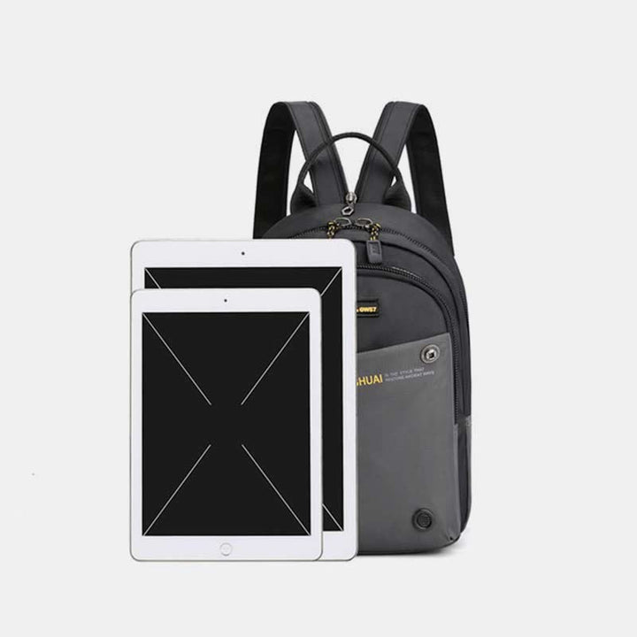 Schultertasche für Herren, lässig, wasserdicht, verstellbare Reißverschlussgurte, Rucksack