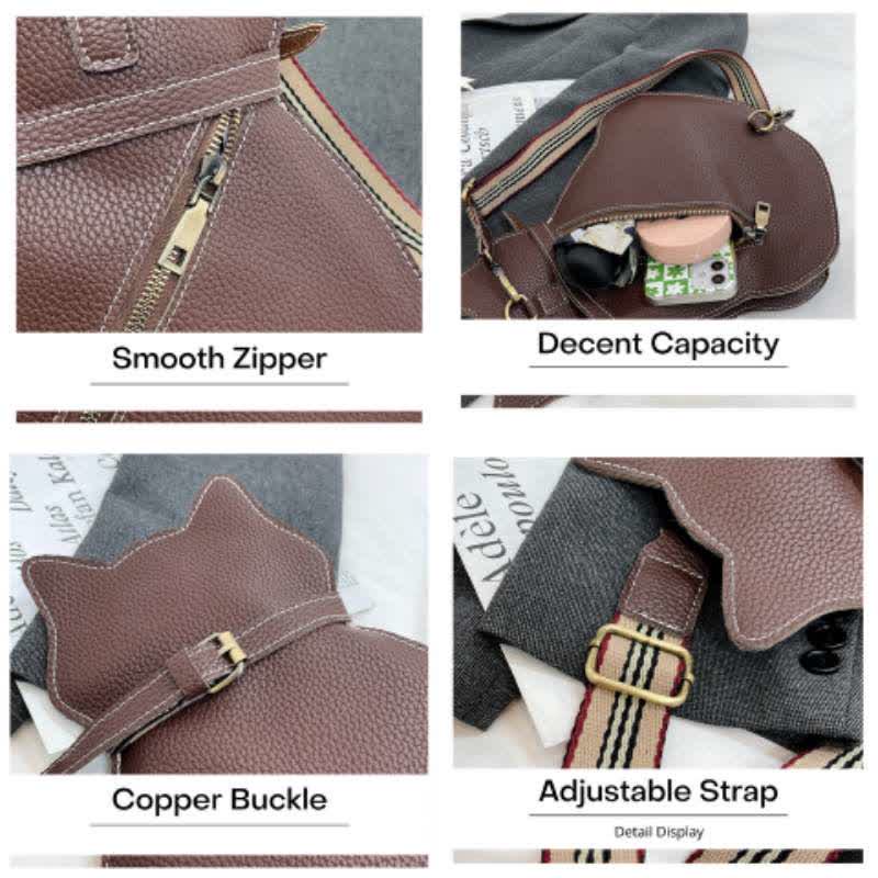 Süße Schultertasche aus PU-Leder in Katzenform für Damen