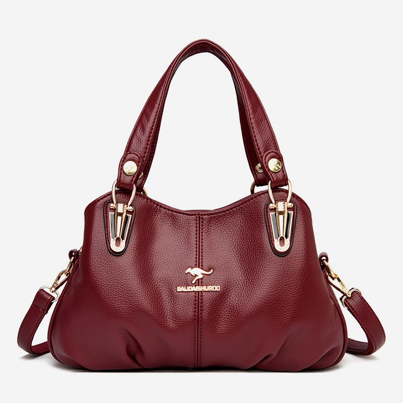 Damen Lederhandtasche mit mehreren Fächern, Umhängetasche, Hobo-Tasche