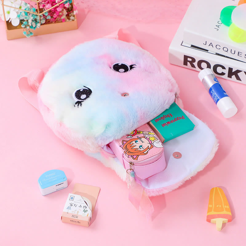 Rucksack für Frauen Einhorn pelzigen niedlichen Cartoon Kleinkinder Kinder Schultasche