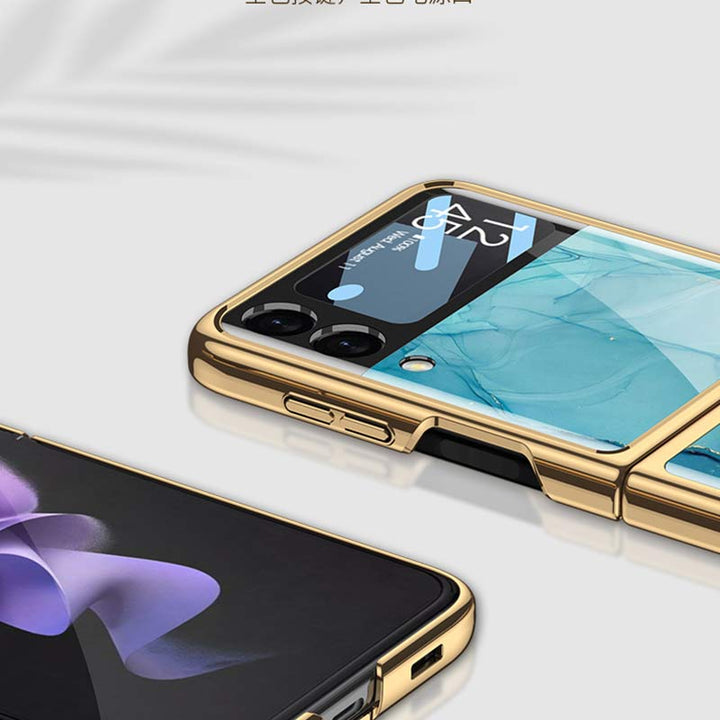 Samsung Galaxy Z Flip 3 Hülle Floral Premium Dünn Transparent Hart PC Handyhülle