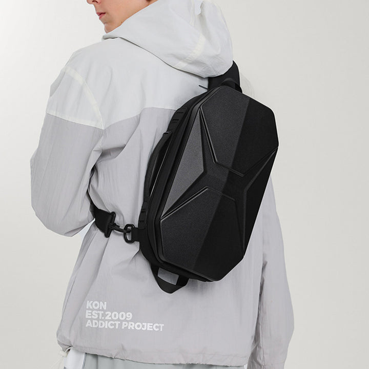 Modische Schultertasche für Herren, wasserdicht, robust, mit USB-Ladeanschluss
