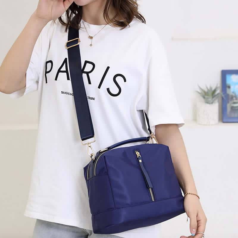 Kleine Umhängetasche mit Doppelreißverschluss, Handtasche für Damen, leichte Geldbörse