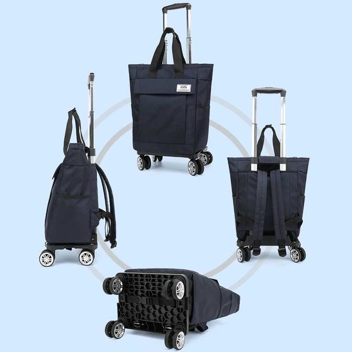 Rolltasche für kurze Reisen, leichte Einkaufshandtasche mit Zugstange