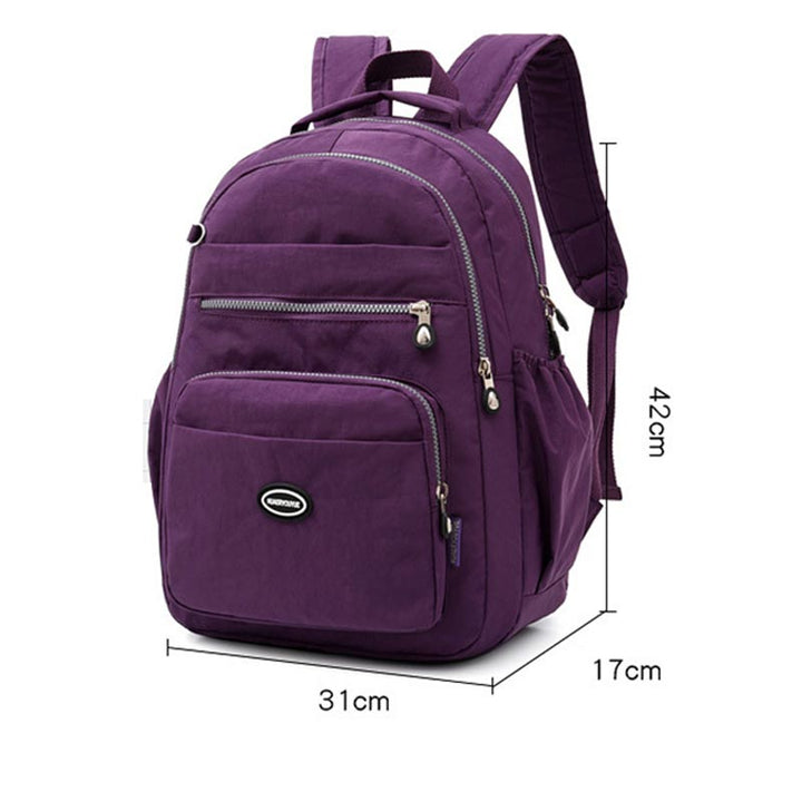 Nylon-Rucksack mit mehreren Taschen, leichter, lässiger Reise-Tagesrucksack für Damen