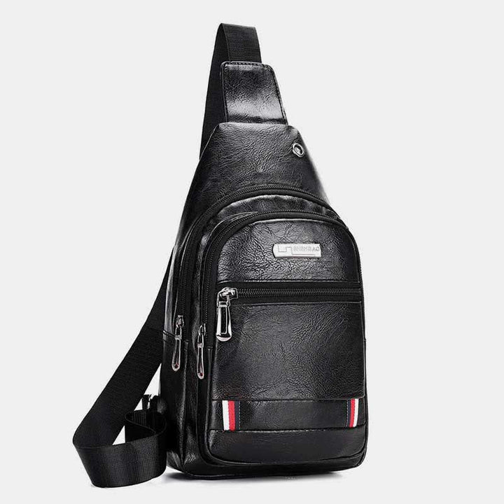 Leder-Umhängetasche für Herren, für Outdoor-Reisen, Brusttasche, Tagesrucksack