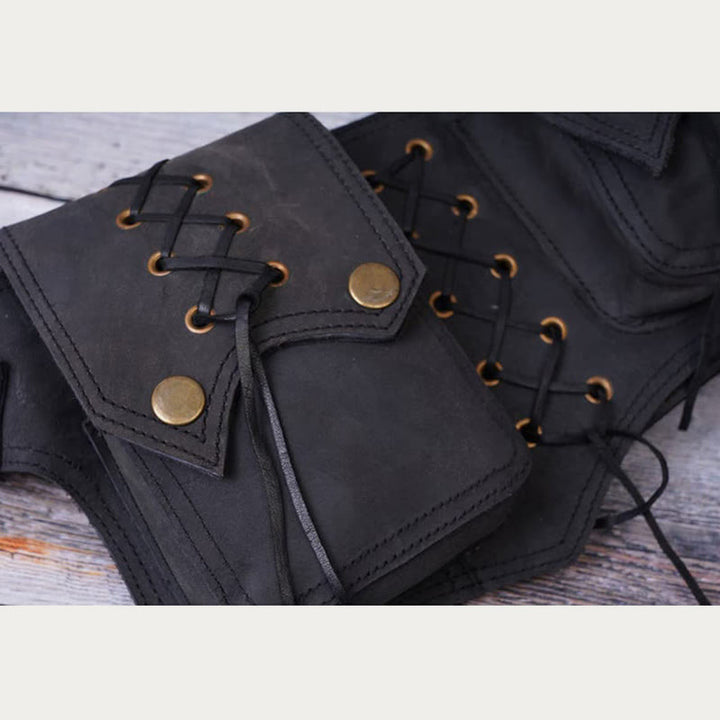 Mittelalterliche Beuteltasche für den Außenbereich, Vintage-Quaste, Wikinger-Gürteltasche