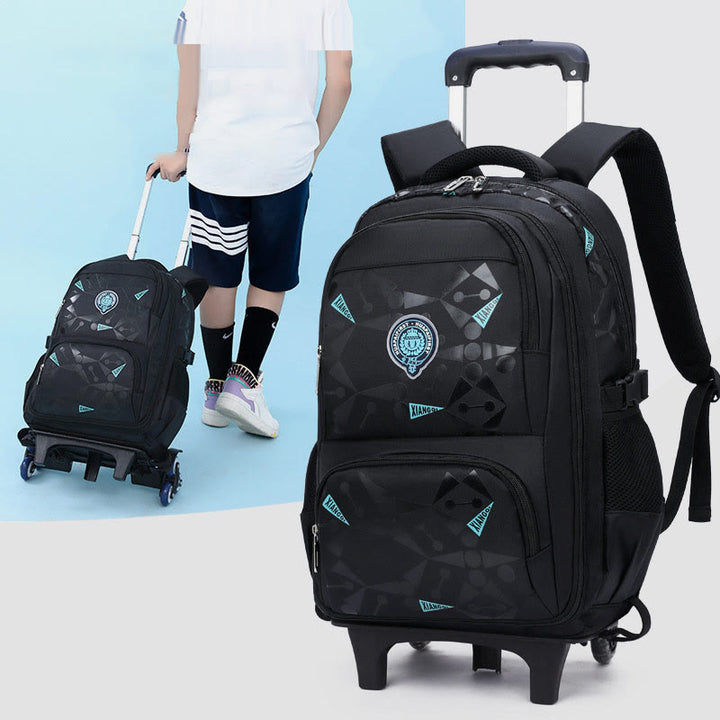 Rolling Wheels Rucksack Multifunktionale Reise-Büchertasche für Teenager Studenten