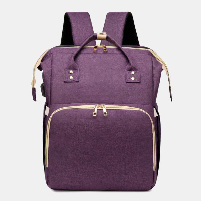 Wickeltasche, tragbarer Reiserucksack mit Wickelunterlage, USB-Aufladung 