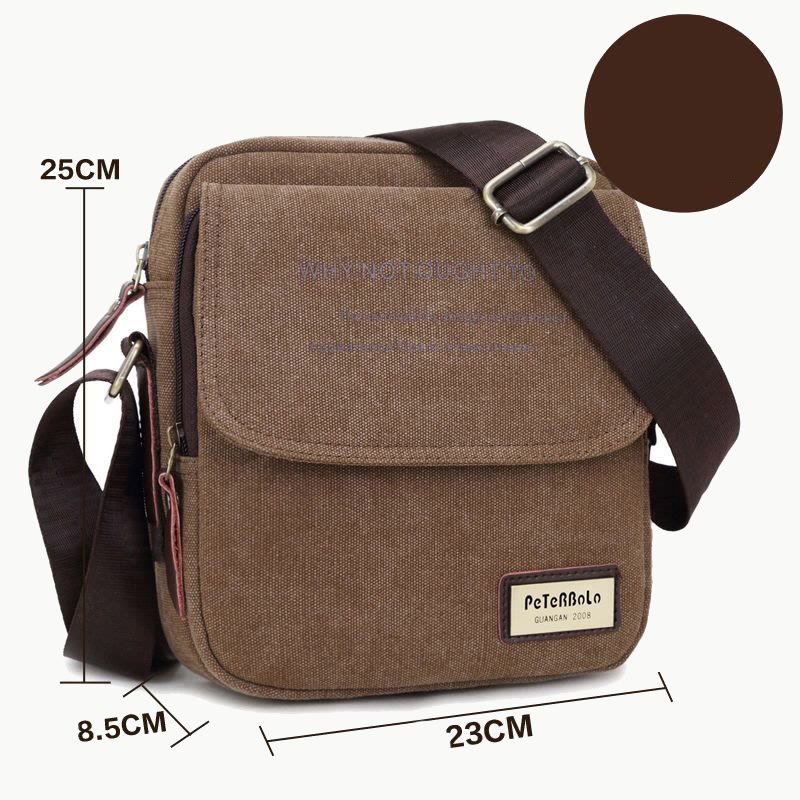 Verdickte Canvas-Tasche für Herren, bedeutende Umhängetasche mit dickem Riemen
