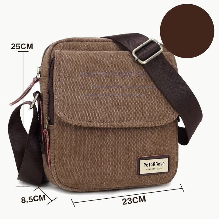 Verdickte Canvas-Tasche für Herren, bedeutende Umhängetasche mit dickem Riemen