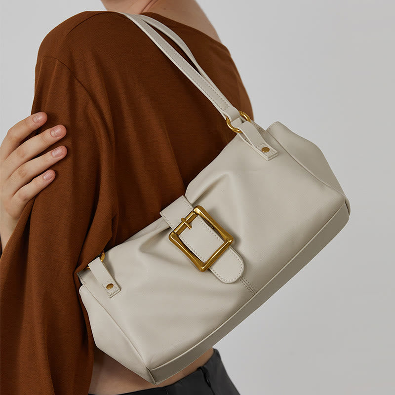 Klassische Unterarmtasche im Retro-Stil für Damen, Schultertasche aus echtem Leder