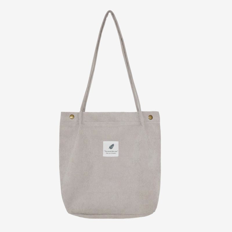 Tragetasche für Damen, großes Fassungsvermögen, Cord-Schultertasche