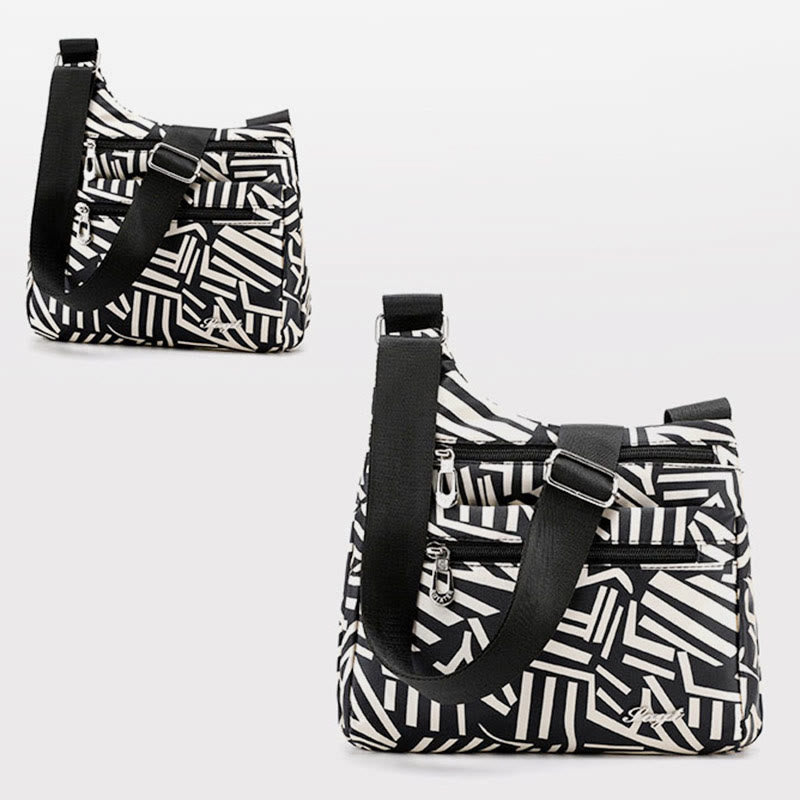 Umhängetasche für Damen aus Nylon mit Folk-Custom-Ethno-Druck
