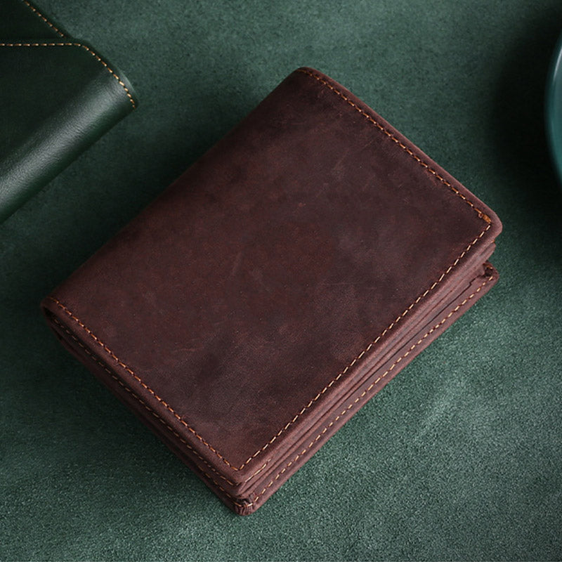 Retro Herren Geldbörse aus echtem Leder mit großem Fassungsvermögen, Kreditkartenetui