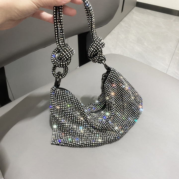 Umhängetasche für Damen mit funkelnden Diamanten, mehrere Farben, Handtasche
