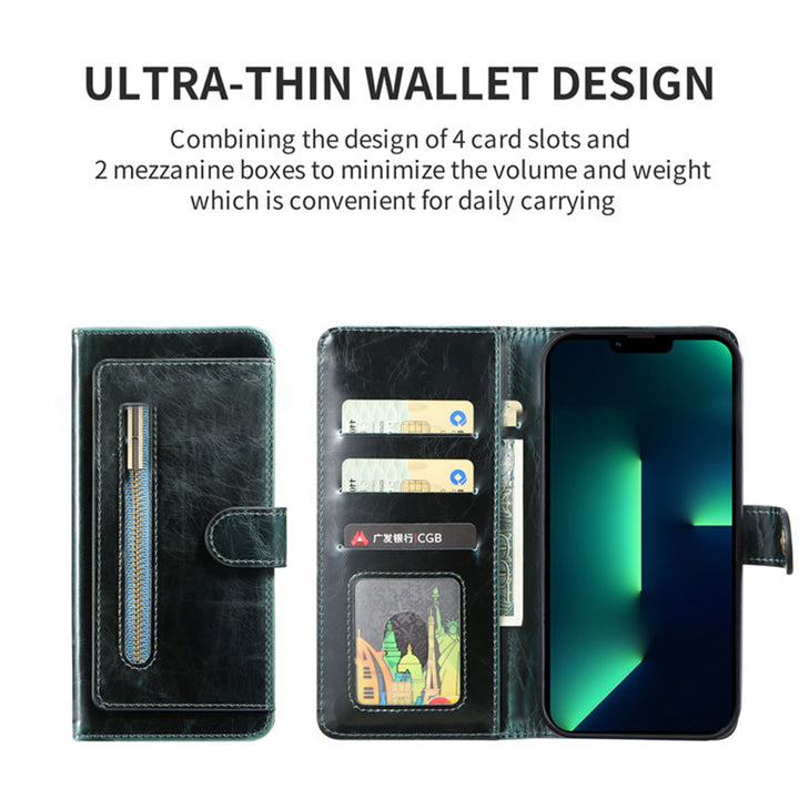Brieftaschen-Schutzhülle für iPhone, PU-Leder, langlebige Handyhülle mit Kartenfach