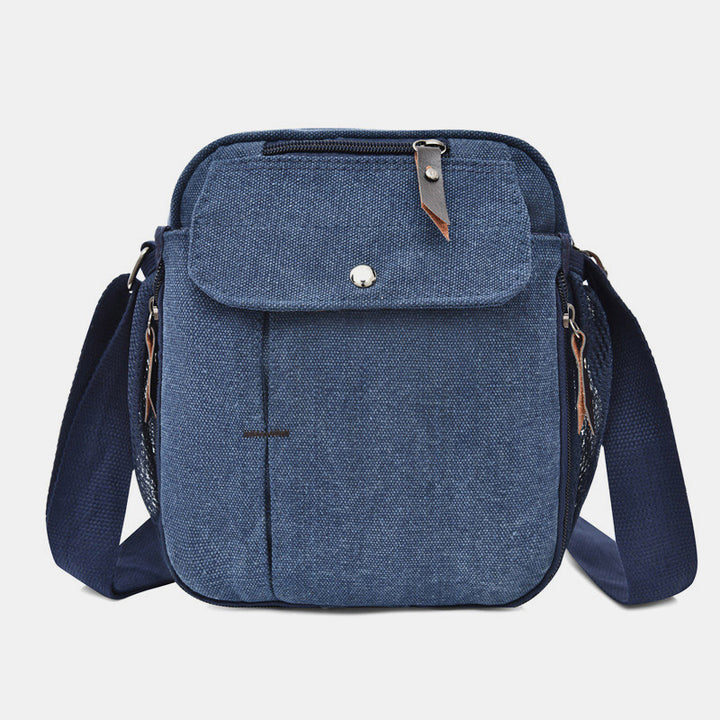 Kleine Umhängetasche für Herren mit mehreren Fächern, Reisetasche aus Canvas