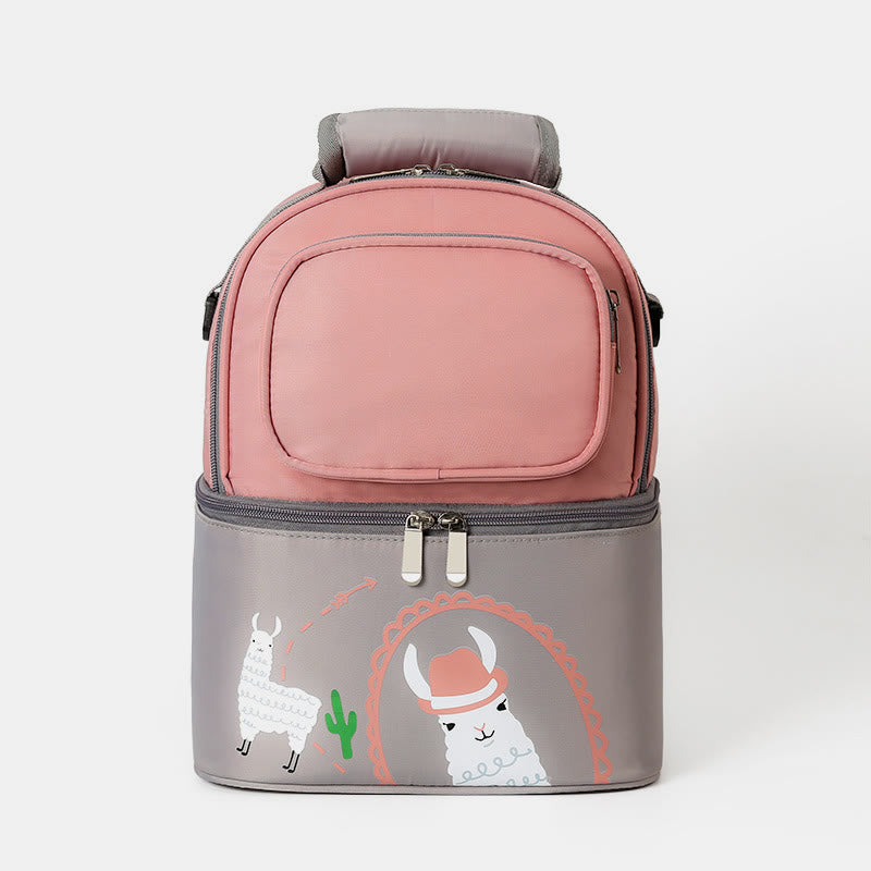 Mamatasche für Frauen Cartoon Multifunktionaler Outdoor-Rucksack mit zweilagigem Design