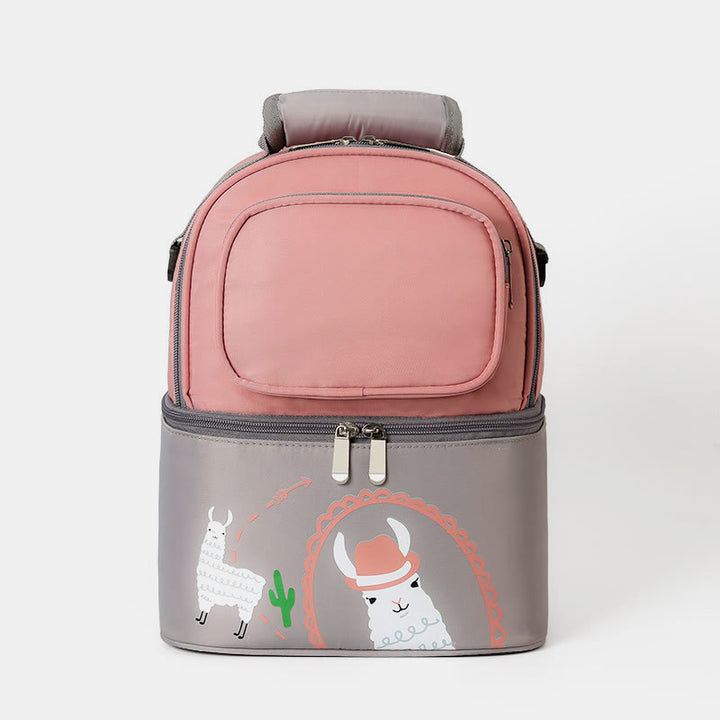Mamatasche für Frauen Cartoon Multifunktionaler Outdoor-Rucksack mit zweilagigem Design