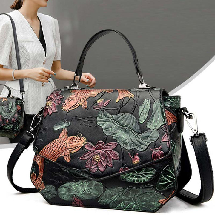 Tasche mit Henkel für Damen, große Kapazität, Umhängetasche mit ethnischer Prägung - image 5